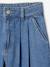 Wijde jeans met plooien voor meisjes denimgrijs+middenblauw - vertbaudet enfant 