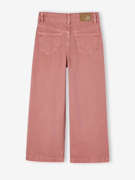 Wijde broek voor meisjes small Morpho groengrijs+kaki+koraal+oudroze - vertbaudet enfant 
