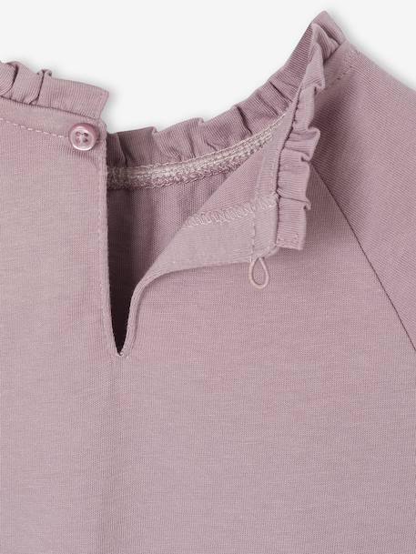 Shirt van Engels borduurwerk voor meisjes bleekblauw+donkergroen+ecru+marineblauw+zachtpaars - vertbaudet enfant 