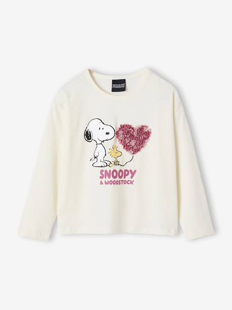 SNOOPY Peanuts® t-shirt met lange mouwen voor meisjes ecru - vertbaudet enfant 