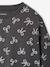 T-shirt crop top voor meisjes met lange mouwen antraciet+ecru - vertbaudet enfant 