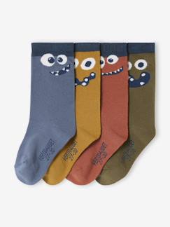 -Set van 4 paar sokken "monsters" jongen