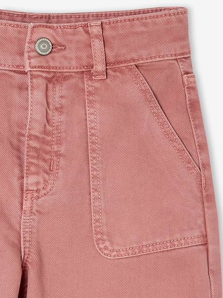 Wijd uitlopende broek voor meisjes medium Morpho groengrijs+kaki+koraal+oudroze - vertbaudet enfant 