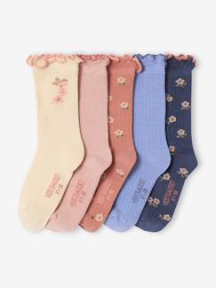 -Set van 5 paar sokken "fleurettes" meisje