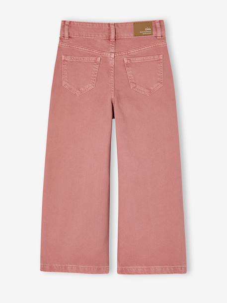 Wijd uitlopende broek voor meisjes medium Morpho groengrijs+kaki+koraal+oudroze - vertbaudet enfant 
