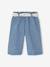 Wijde babyjeans met knoopriem ongewassen denim+stone - vertbaudet enfant 