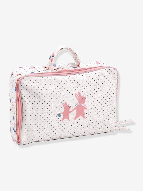 Koffer van Vanille, pop + accessoires DJECO blauw+rozen+wit - vertbaudet enfant 