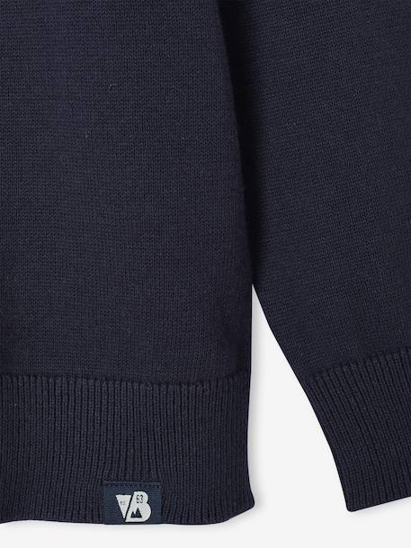 Basic trui met ronde hals en lange mouwen voor jongens blauw, gestreept+marineblauw - vertbaudet enfant 
