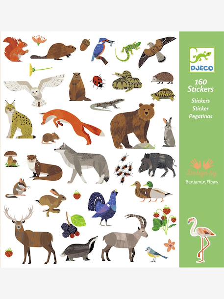 160 stickers Faune DJECO groen - vertbaudet enfant 