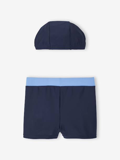 Badsweater + muts set voor jongens inktblauw - vertbaudet enfant 