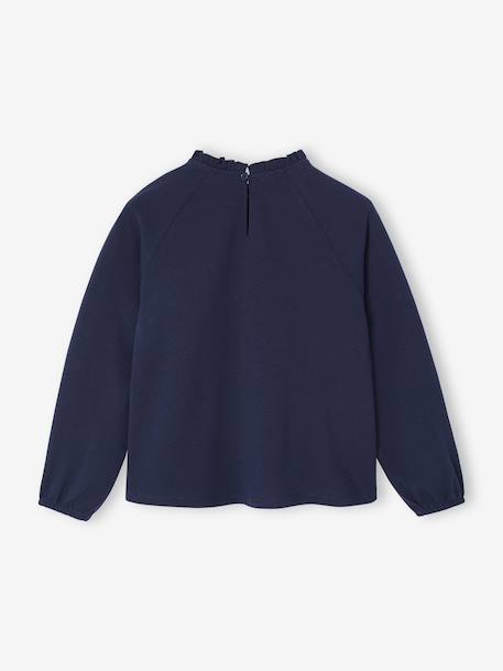 Shirt van Engels borduurwerk voor meisjes bleekblauw+donkergroen+ecru+marineblauw+zachtpaars - vertbaudet enfant 