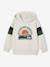Sweater met capuchon met geplaatste print gemêleerd wit+marineblauw+pecannoot+saliegroen+wit - vertbaudet enfant 