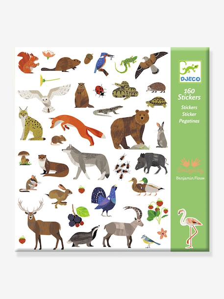 160 stickers Faune DJECO groen - vertbaudet enfant 