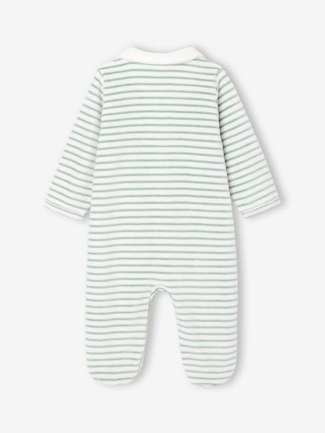 Personaliseerbaar babyslaappakje voor pasgeborenen in fluweel / velours ecru - vertbaudet enfant 