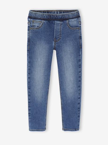 Set van 2 slim-fit jeans met elastische en verstelbare taille denimgrijs+double stone+stone - vertbaudet enfant 