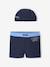 Badsweater + muts set voor jongens inktblauw - vertbaudet enfant 