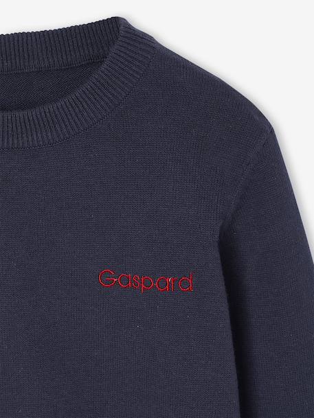 Basic trui met ronde hals en lange mouwen voor jongens blauw, gestreept+marineblauw - vertbaudet enfant 