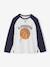 T-shirt met contrasterende lange mouwen voor jongens gemêleerd wit - vertbaudet enfant 