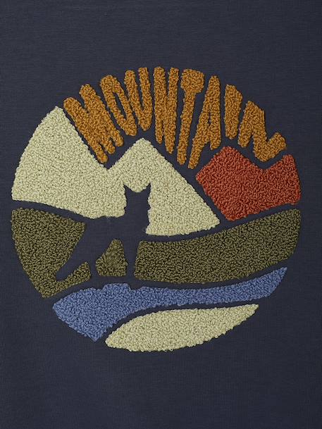 Sweater voor jongens met bouclé-motief marineblauw - vertbaudet enfant 