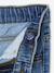 Elastische en verstelbare jeans met wijde pijpen ongewassen denim+stone - vertbaudet enfant 