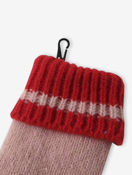 Gestreept set voor meisjes muts + snood + wanten/handschoenen rouge - vertbaudet enfant 