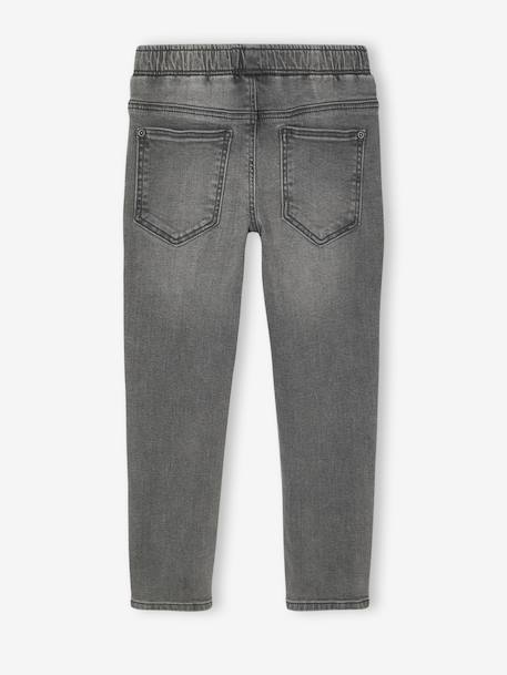 Set van 2 slim-fit jeans met elastische en verstelbare taille denimgrijs+double stone+stone - vertbaudet enfant 