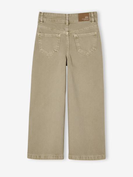 Wijde broek voor meisjes small Morpho groengrijs+kaki+koraal+oudroze - vertbaudet enfant 