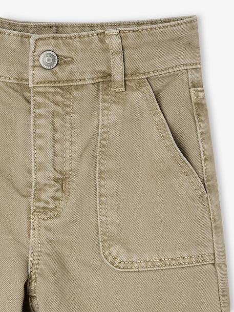 Wijde broek voor meisjes small Morpho groengrijs+kaki+koraal+oudroze - vertbaudet enfant 
