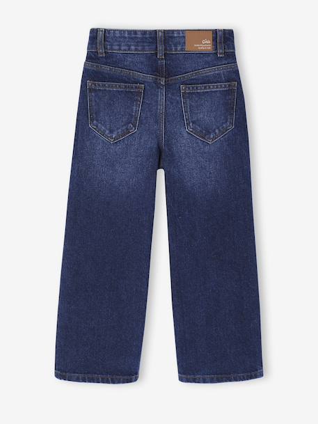 Ruime meisjesjeans MorphologiK met een smalle taille denimgrijs+donkerblauw+lichtblauw+middenblauw - vertbaudet enfant 
