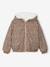 Omkeerbare windjack met capuchon voor meisjes, luipaard/sherpa beige+vanille - vertbaudet enfant 