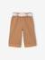 Wijde broek met kleur babymeisje met riem om te strikken beige+donkerpaars+karamel - vertbaudet enfant 