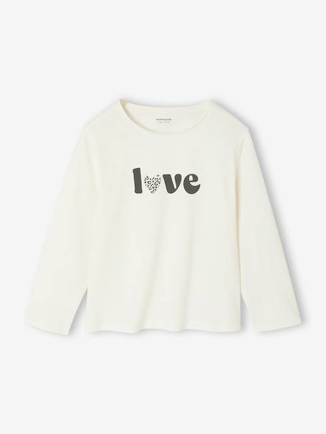 Set van 3 BASICS meisjesshirts met lange mouwen antraciet+ecru+grijsblauw+indigoblauw+koraal+rozen+zachtpaars - vertbaudet enfant 