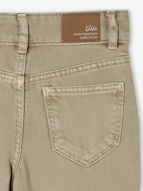 Wijde broek voor meisjes small Morpho groengrijs+kaki+koraal+oudroze - vertbaudet enfant 