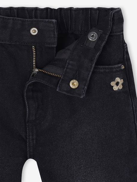 Wijde meisjesjeans blauw+denimgrijs+gebleekt denim+middenblauw+ongewassen denim+stone+zwart denim - vertbaudet enfant 