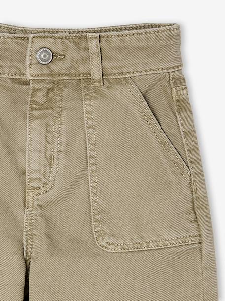 Wijd uitlopende broek voor meisjes medium Morpho groengrijs+kaki+koraal+oudroze - vertbaudet enfant 