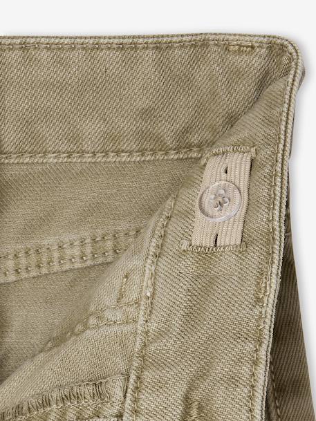 Wijde broek voor meisjes small Morpho groengrijs+kaki+koraal+oudroze - vertbaudet enfant 