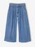 Wijde jeans met plooien voor meisjes denimgrijs+middenblauw - vertbaudet enfant 