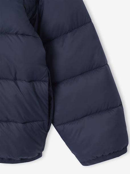 Lichtgewicht donsjas met capuchon voor meisjes groengrijs+lila+marineblauw+pruim+rozen - vertbaudet enfant 