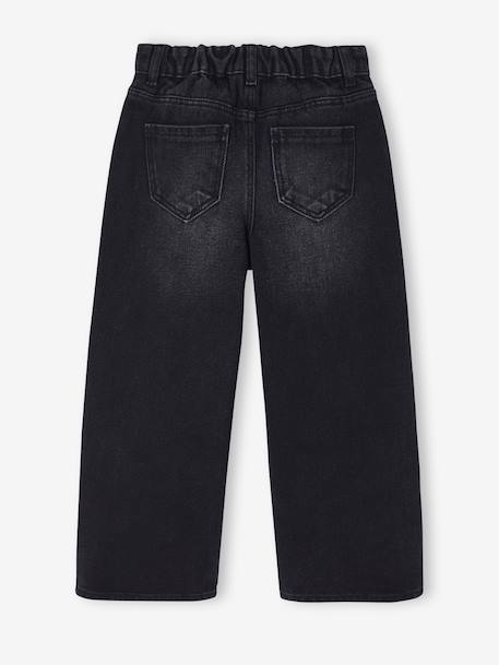 Wijde meisjesjeans blauw+denimgrijs+gebleekt denim+middenblauw+ongewassen denim+stone+zwart denim - vertbaudet enfant 