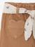 Wijde broek met kleur babymeisje met riem om te strikken beige+donkerpaars+karamel - vertbaudet enfant 