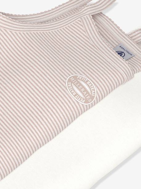 Set van 2 hemdjes met dunne bandjes van katoen PETIT BATEAU lichtroze - vertbaudet enfant 