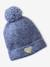Meisjes set muts « C½ur » + snood + wanten/handschoenen ecru+marineblauw - vertbaudet enfant 