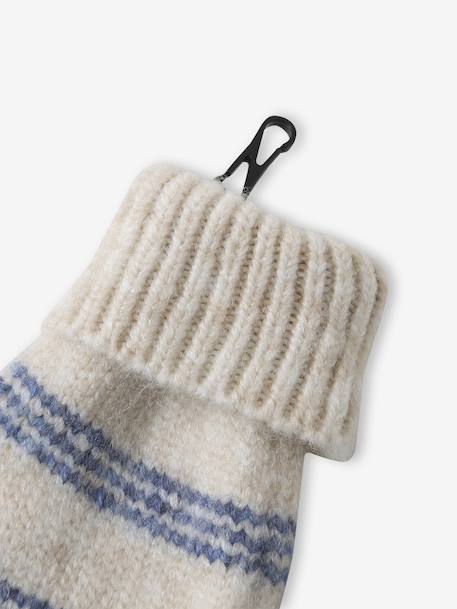 Gestreepte set voor meisjes muts + snood + wanten/handschoenen vanille - vertbaudet enfant 