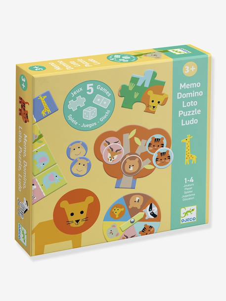 Wilde dieren - 5 DJECO spellen geel - vertbaudet enfant 