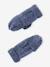 Meisjes set muts « C½ur » + snood + wanten/handschoenen ecru+marineblauw - vertbaudet enfant 