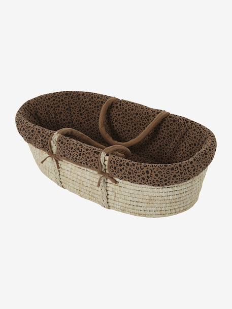 Babywieg van ENVIE DE FRAISE van natuurlijke gevlochten vezels 0016+beige+saliegroen - vertbaudet enfant 