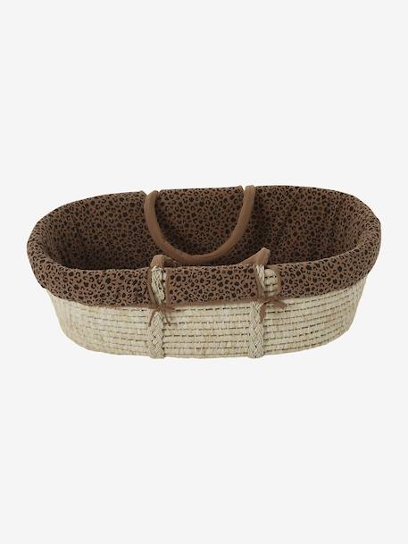 Babywieg van ENVIE DE FRAISE van natuurlijke gevlochten vezels 0016+beige+saliegroen - vertbaudet enfant 