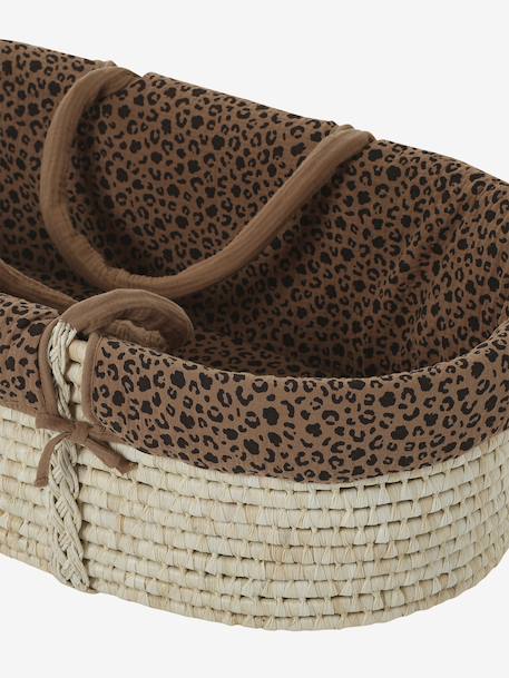 Babywieg van ENVIE DE FRAISE van natuurlijke gevlochten vezels 0016+beige+saliegroen - vertbaudet enfant 