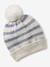 Gestreepte set voor meisjes muts + snood + wanten/handschoenen vanille - vertbaudet enfant 