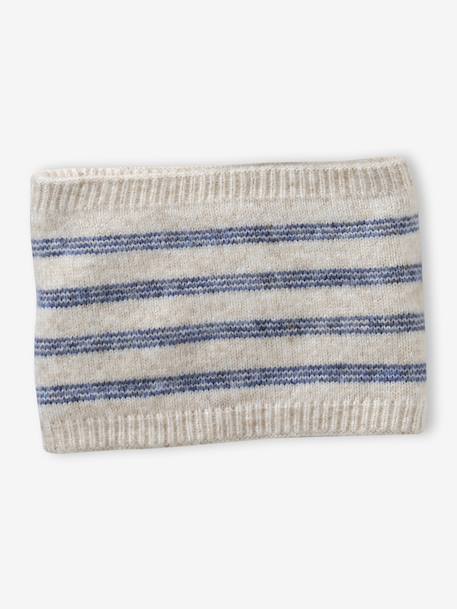 Gestreepte set voor meisjes muts + snood + wanten/handschoenen vanille - vertbaudet enfant 